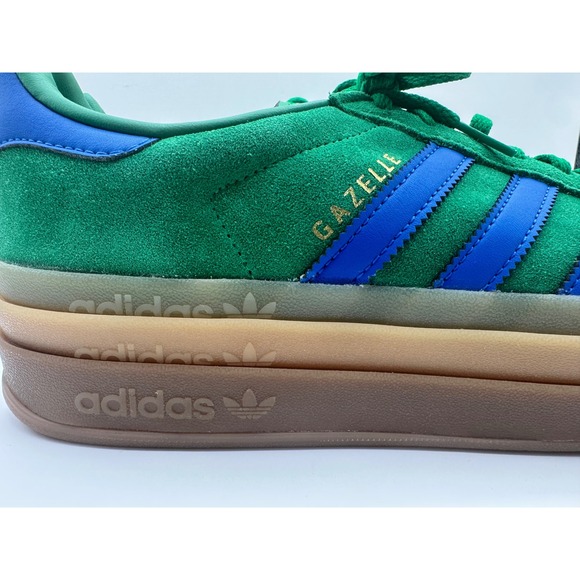 Adidas Gazelle Bold Stackform Platform Green Blue Suede Shoes Women's - Picture 3 of 11